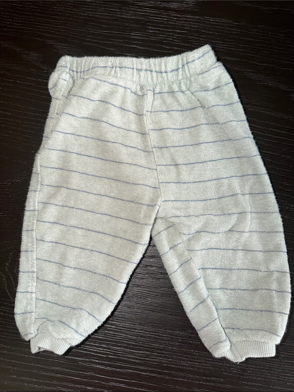 Zara Light Gray Sweatpants with Thin Blue Stripes